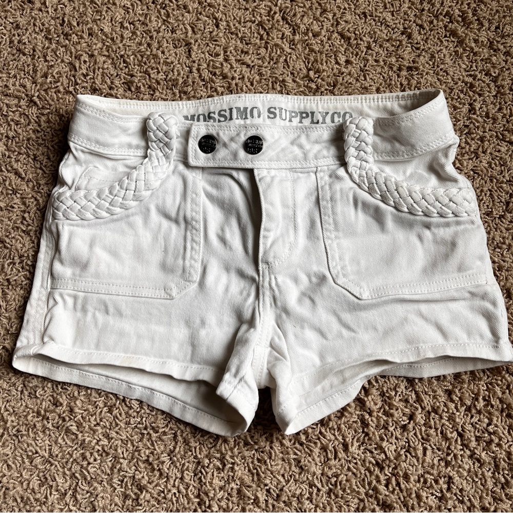 White jean shorts fit like 0